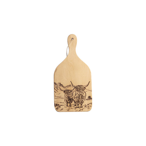 Scenic Highland Cow Beech Hanging Paddle  - Small