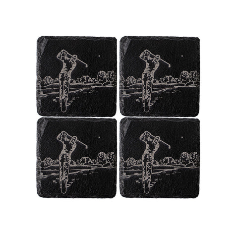 Golf Slate Coasters - Set of 4