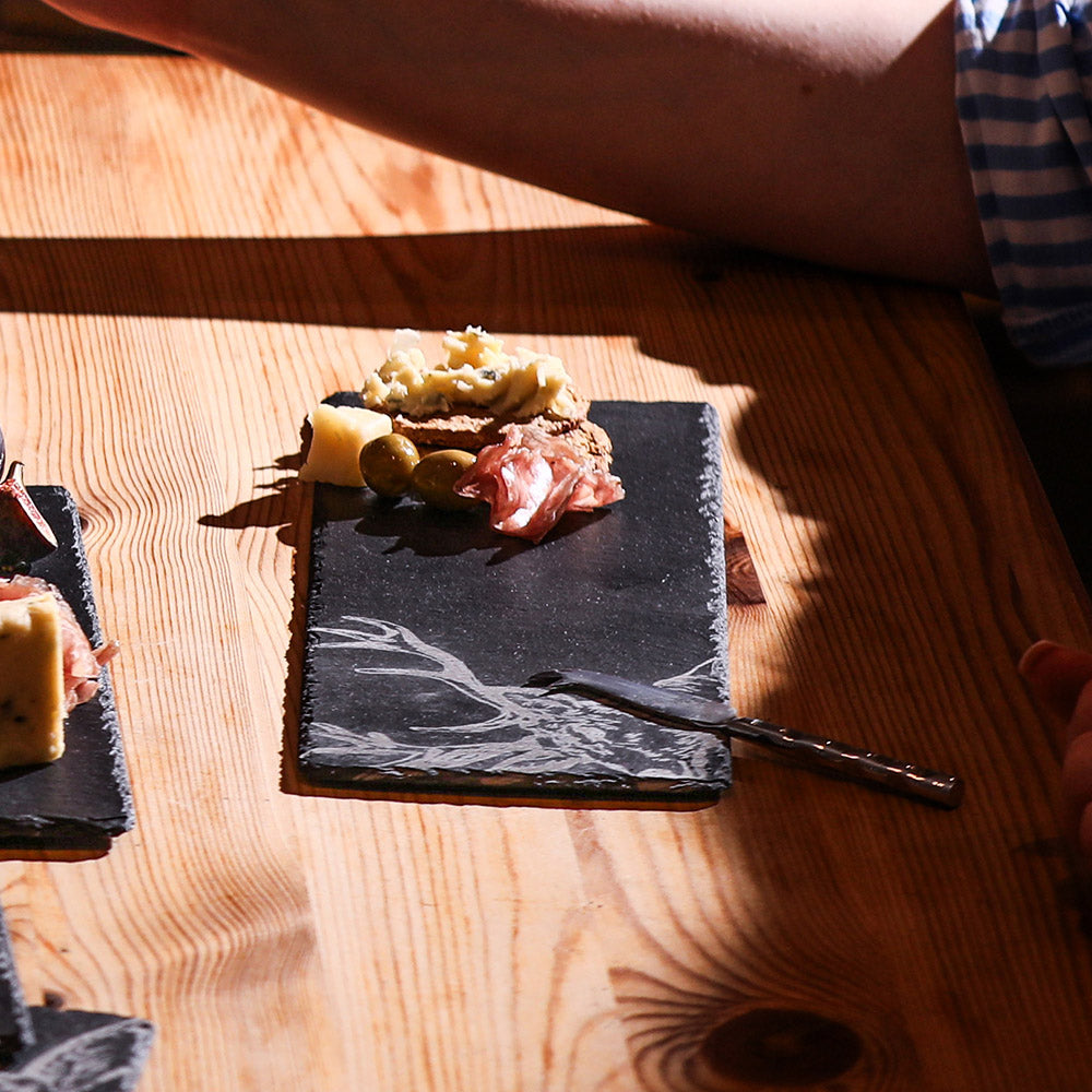 Stag Single Mini Slate Cheese Board & Knife Set
