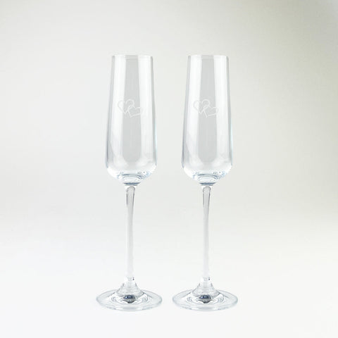 Heart Champagne Flutes - Set of 2