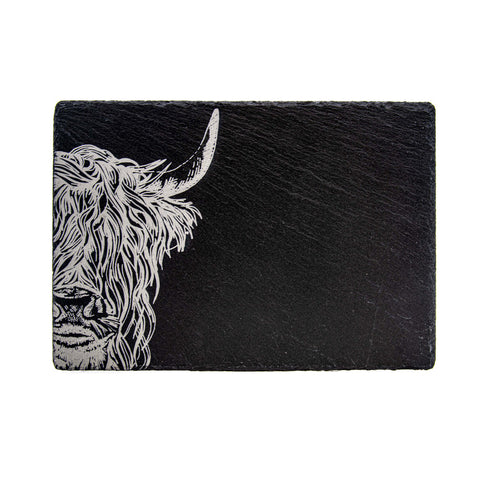 Highland Cow Slate Placemat & Coaster Gift Set