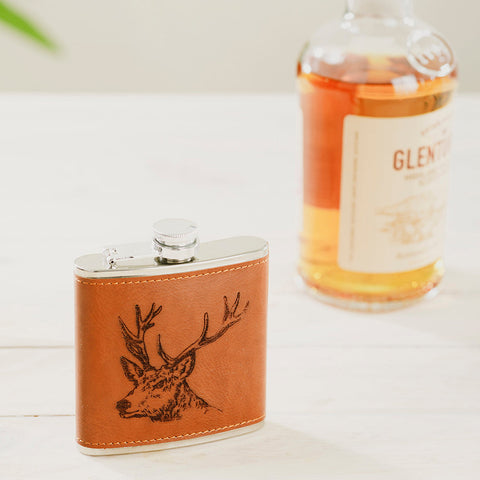 Stag Leather Hip Flask