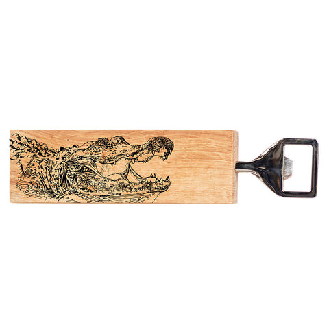 Alligator Oak Bottle Opener