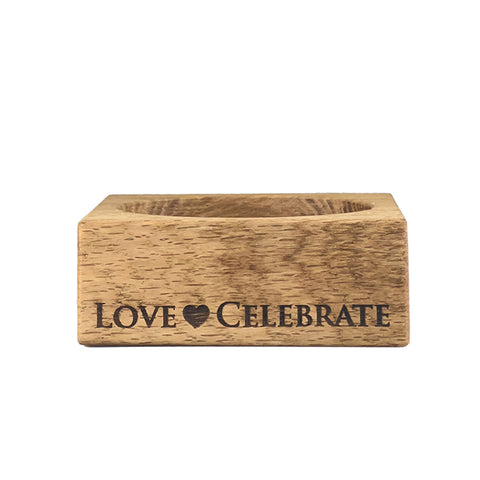 Love & Celebrate Oak Wine Bottle Coaster