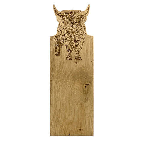 Highland Cow Framed Oak Serving Board - Medium
