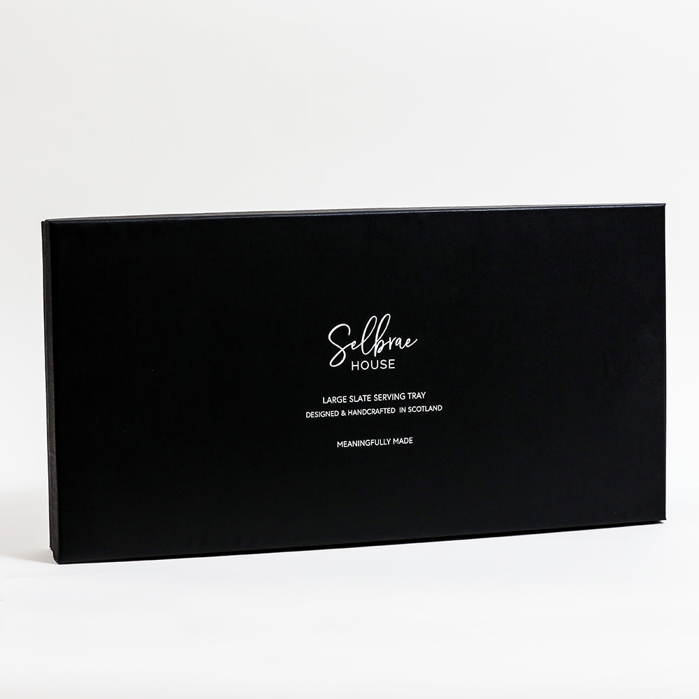 Plain Handle Slate Serving Tray - Large