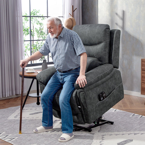 HOMCOM Power Lift Recliner Chair with Vibration Massage, Heat, USB - Grey