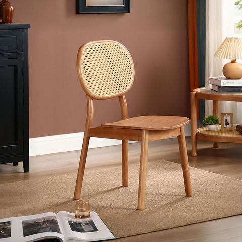 James Rattan Dining Chair, Solid Wood
