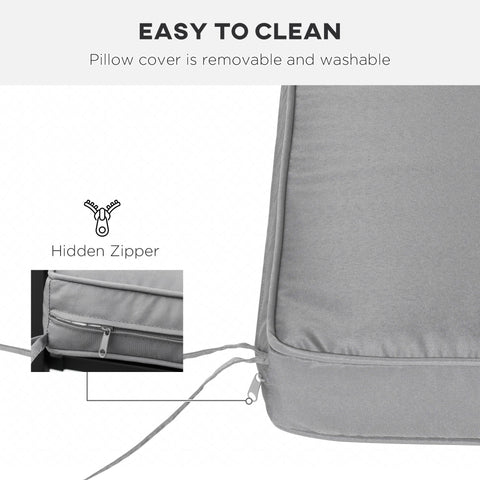 Outsunny 2 Seater Garden Bench Cushion -Light Grey