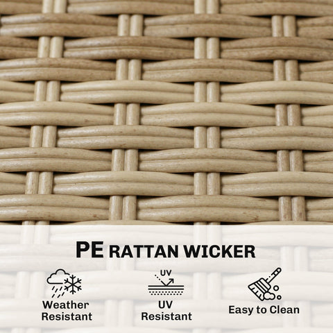 Outsunny 4 Seater Rattan Dining Set with Parasol, 6 Piece Garden Table and Stackable Chairs with Tempered Glass Tabletop