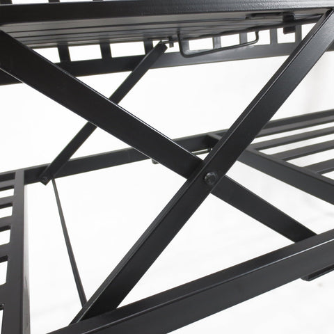 Outsunny Metal Bench W/Table,  150Lx53Wx95H cm