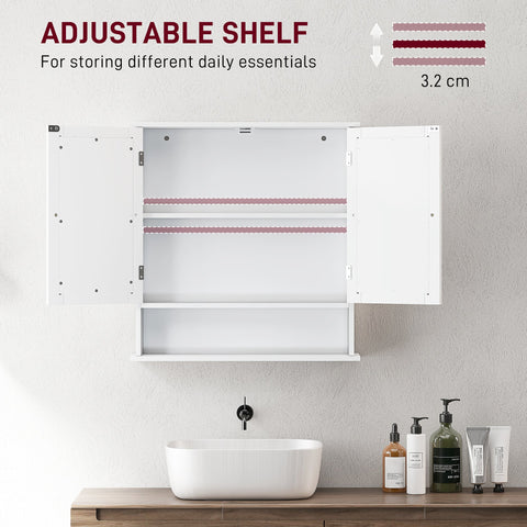 kleankin Bathroom Wall Storage Cabinet - White