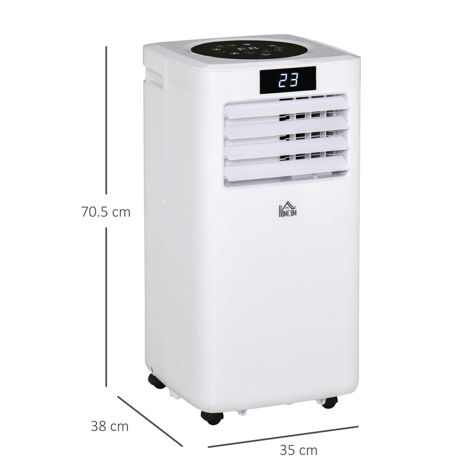 HOMCOM 10000 BTU Air Conditioning Unit, 3-in-1 Portable Air Conditioner, Dehumidifier, Cooling Fan with Remote Control, Digital Display, 2 Speeds, 24H Timer, Window Venting Kit, 22m\'c2\'b2