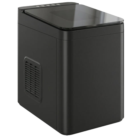 HOMCOM Countertop Ice Maker Machine Self-Cleaning Compact Ice Machine with Ice Scoop and Basket Black