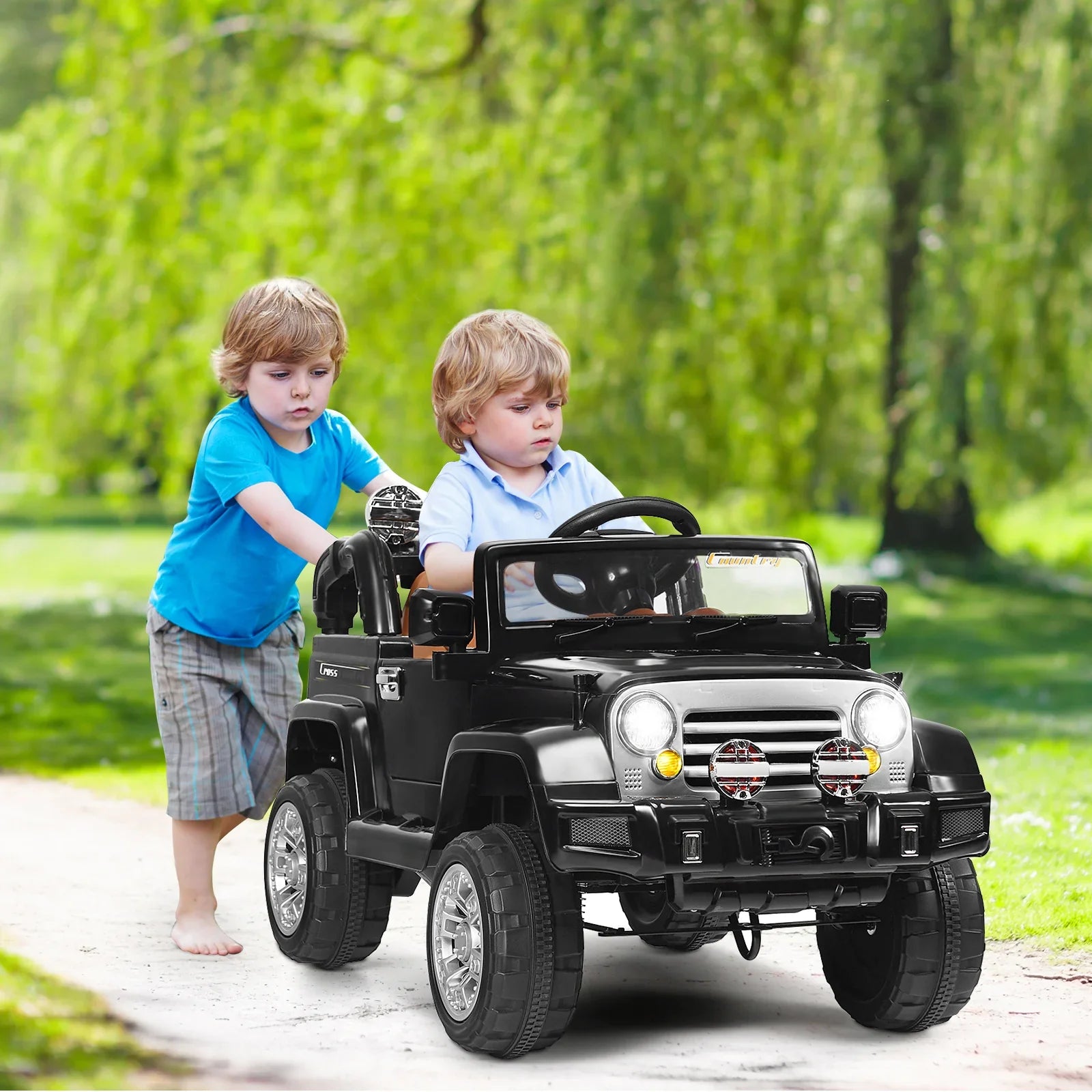 Kids Ride on Jeep Car Battery Powered with Remote Control-Black