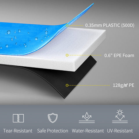 HOMCOM 12ft Trampoline Accessories Safety Pad Φ366cm Replacement Surround Padding Thick Foam Pads Light Blue
