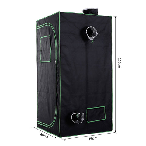 Outsunny Grow Tent Reflective Mylar Hydroponic with Adjustable Vents and Floor Tray for Indoor Plant Growing, 80 x 80 x 160 cm (31.5" x 31.5" x 63")