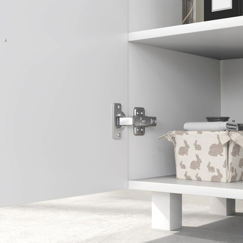 HOMCOM Bathroom Under Sink Cabinet for Basin without or with Pedestal - High Gloss White
