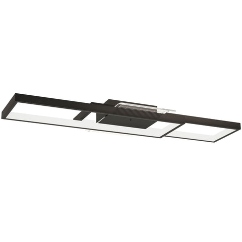 HOMCOM LED Ceiling Light, Modern Dimmable Ceiling Light with Wall Switch & Remote Control, Flush Mount Fixture Lamp with 3000-6000K Colour Temperatures for Living Room, Bedroom, Black