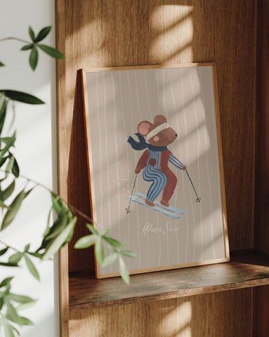 Hit The Slopes - Mouse Art Print