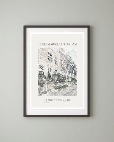 Herenmarkt Amsterdam - Landscape Art Print