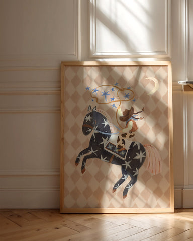 Catching Stars Cowgirl - Art Print