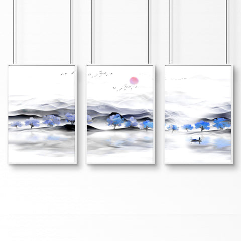 Office wall decorations | set of 3 framed wall art prints