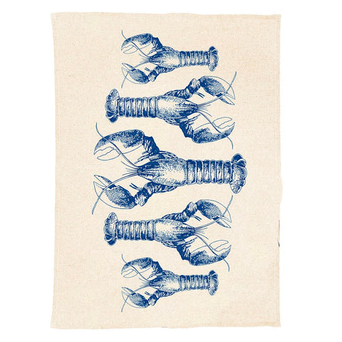 Lobster Repeat Linen Tea Towel