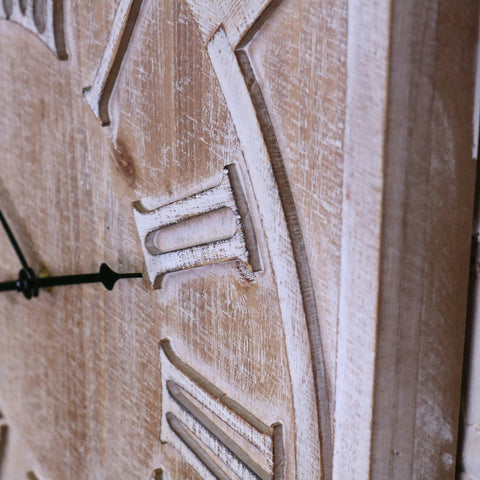 Large Square Wooden Clock 60cm 2 Colours