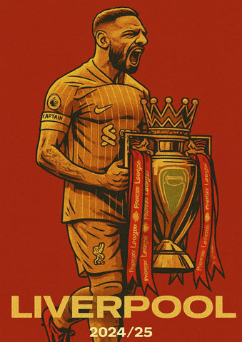 Mo Salah Premier League Champion Poster - Liverpool FC Inspired Print