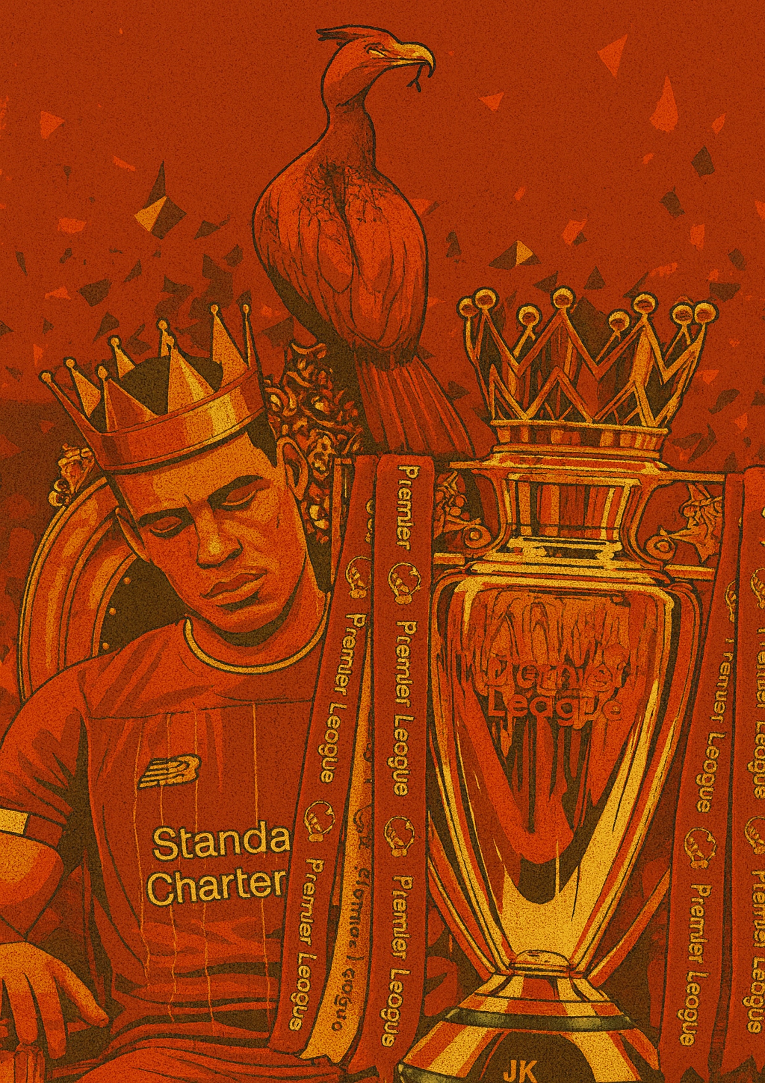 Virgil Van Dijk Premier League Champion Poster - Liverpool FC Inspired Print