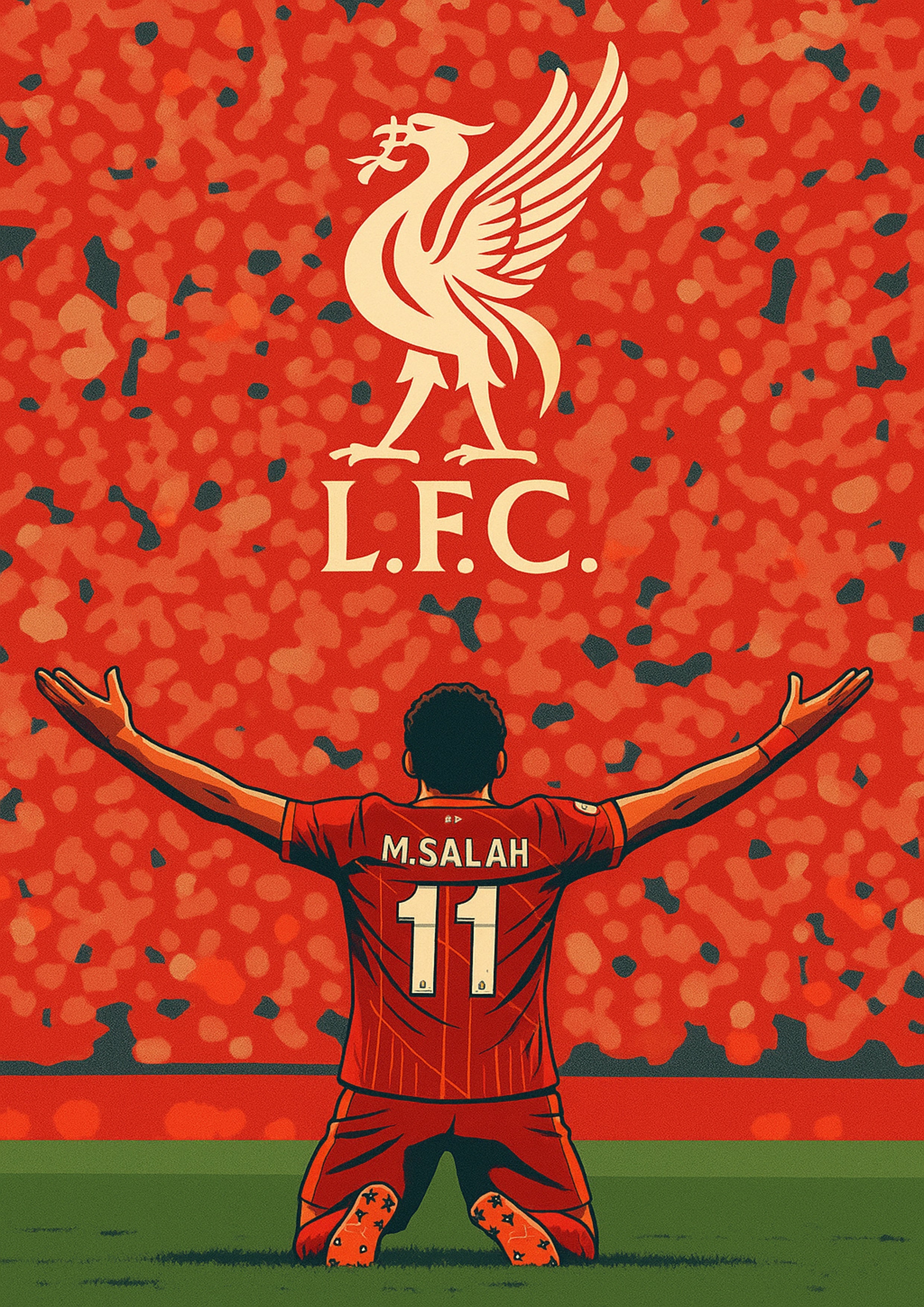 Mo Salah Iconic Celebration Poster - Liverpool Inspired Print