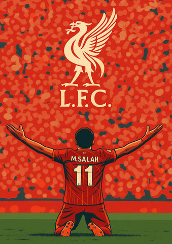Mo Salah Iconic Celebration Poster - Liverpool Inspired Print