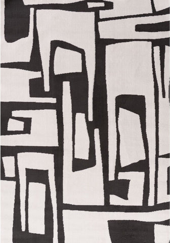 Loft Abstract Dark Grey Rug