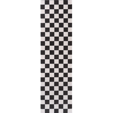 Loft Checkerboard Dark Grey Rug