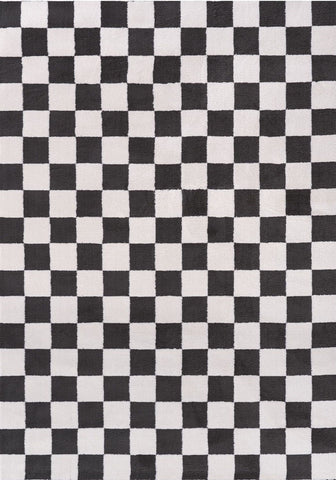 Loft Checkerboard Dark Grey Rug