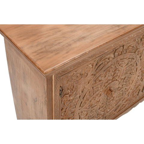 Carved Mango Wood Extra Large Sideboard with 4 Doors