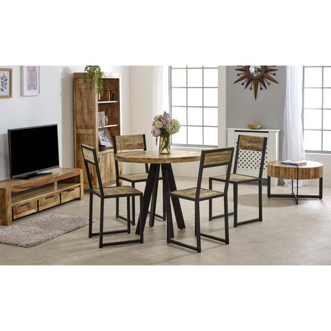 Merlin Mango Wooden Coffee Table With Metal Legs