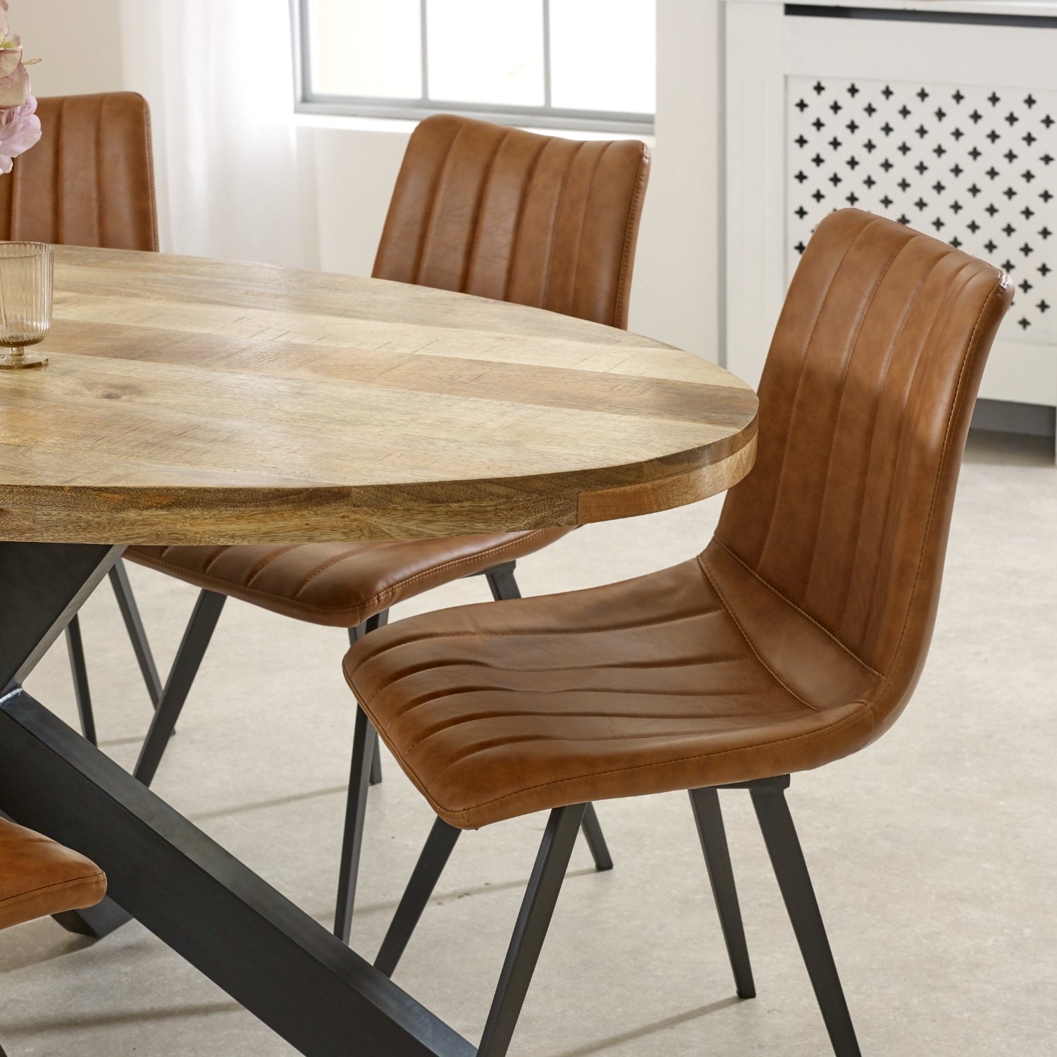 Merlin Mango Wooden 6 8 Seater Oval Dining Table