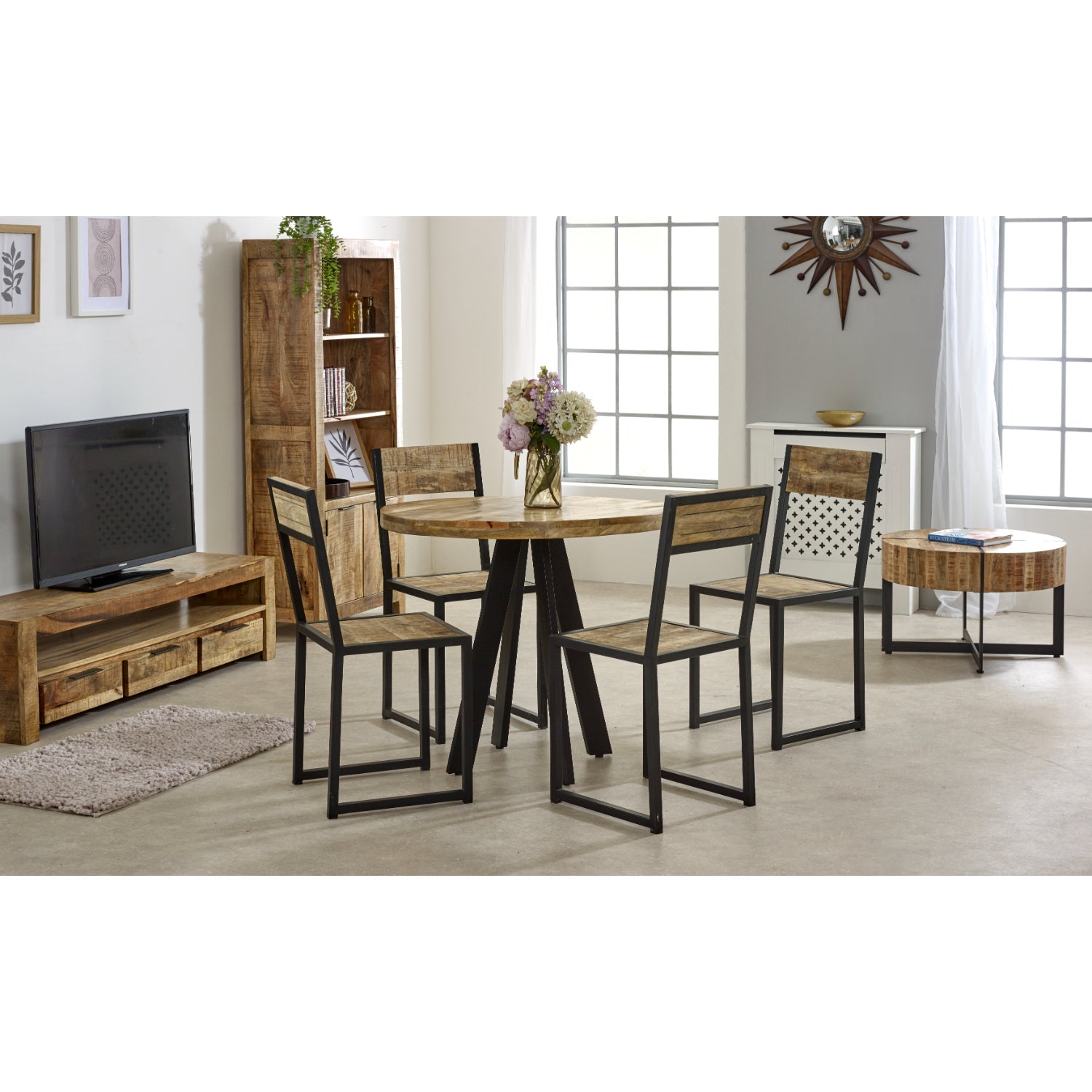 Merlin Mango Wooden Bookcase With 2 Doors