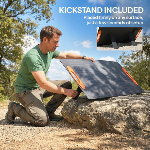 HOMCOM 100W Portable Solar Panel, Foldable Solar Charger with USB-A & USB-C Fast Charging Output, IP67 Waterproof for Mobile Phone Power Bank Flashlight Fans Camping Backpacking Hiking