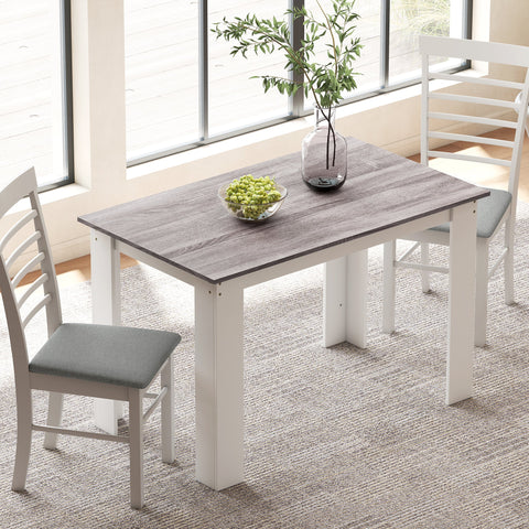 HOMCOM Dining Table for 4-6 People, Kitchen Table with Wood Effect for Dining Room, Grey