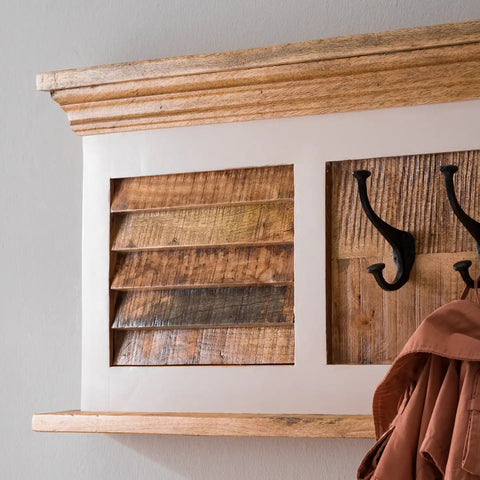 Bianco Solid Mango Wood White Hanging Unit