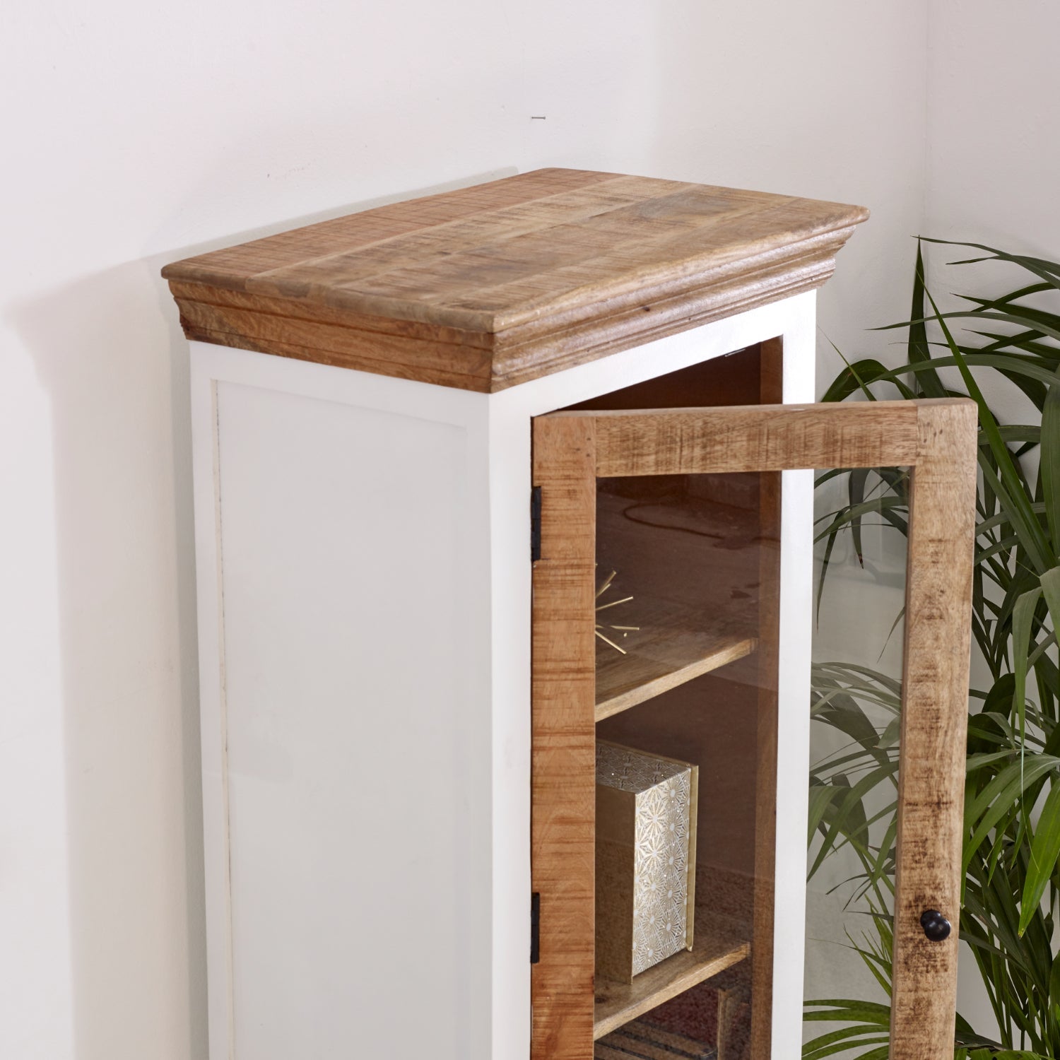 Bianco Solid Mango Wood Bookcase   White