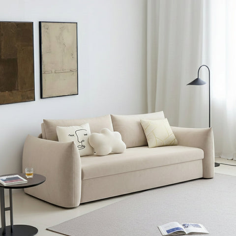 Meera Two Seater Sofa Bed with Storage, Suede