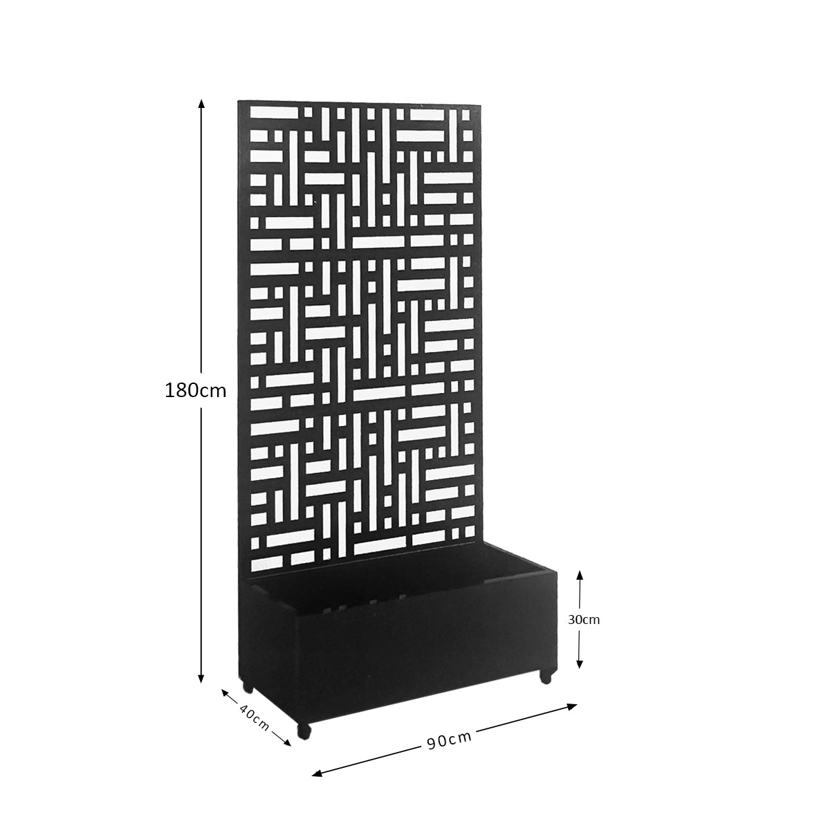 Metal Indoor/Outdoor Privacy Screen with Plant Pot - 90cm x 180cm