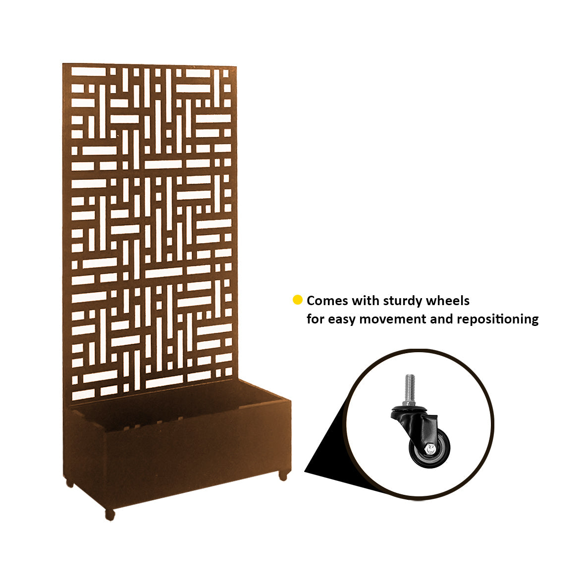 Metal Indoor/Outdoor Privacy Screen with Plant Pot - 90cm x 180cm