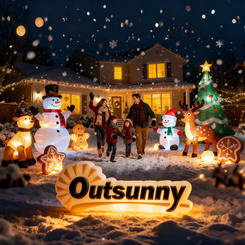 Outsunny 7FT Hanging Christmas Inflatable Santa with Dog, Christmas Blow Up Decoration with Built-in LED Lights for Garden, Indoor Outdoor Home Decor