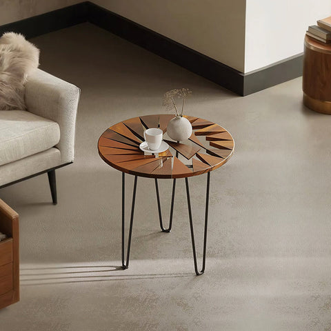 Morris Side Table, Walnut & Carbon Steel