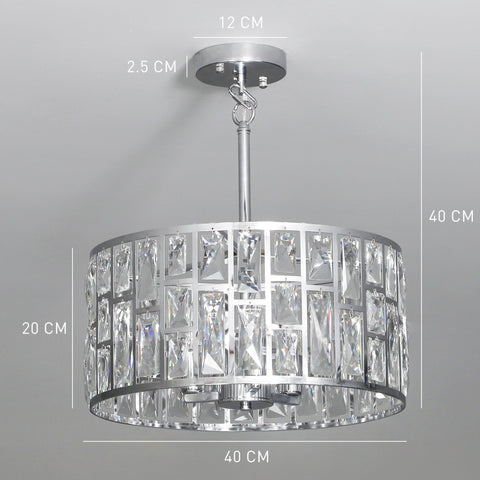 HOMCOM 72 Glass Crystallite Chandelier - Silver-Tone